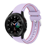 20mm Samsung Galaxy Watch Strap/Band | Light Grey/Red Silicone Stitched Strap/Band