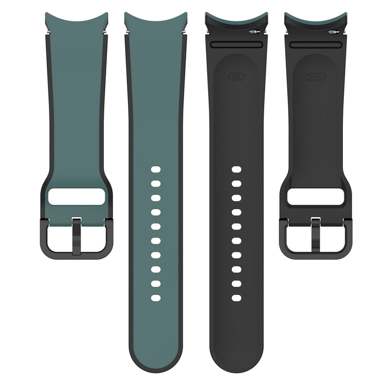 20mm Samsung Galaxy Watch Strap/Band | Olive Green/Black Elite Silicone Strap/Band