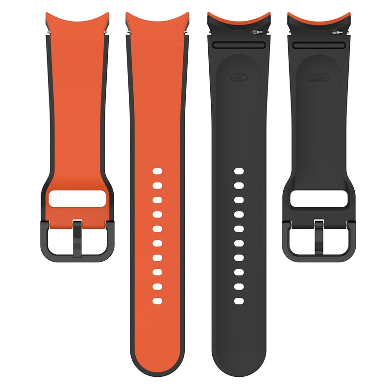 20mm Samsung Galaxy Watch Strap/Band | Orange/Black Elite Silicone Strap/Band