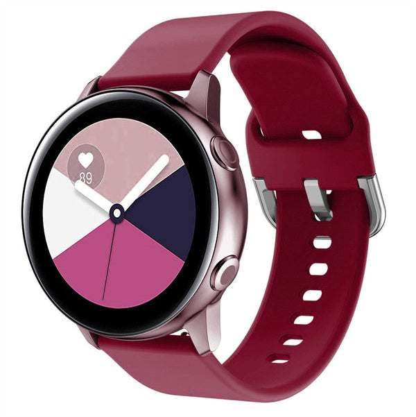 20mm Samsung Galaxy Watch Strap/Band | Original Red Wine Plain Silicone Strap/Band