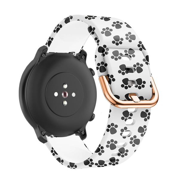 20mm Samsung Galaxy Watch Strap/Band | Paw Prints Patterned Silicone Strap/Band