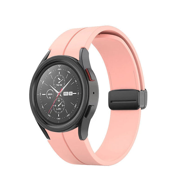 20mm Samsung Galaxy Watch Strap/Band | Pink Plain Silicone Strap/Band (Black Connector)