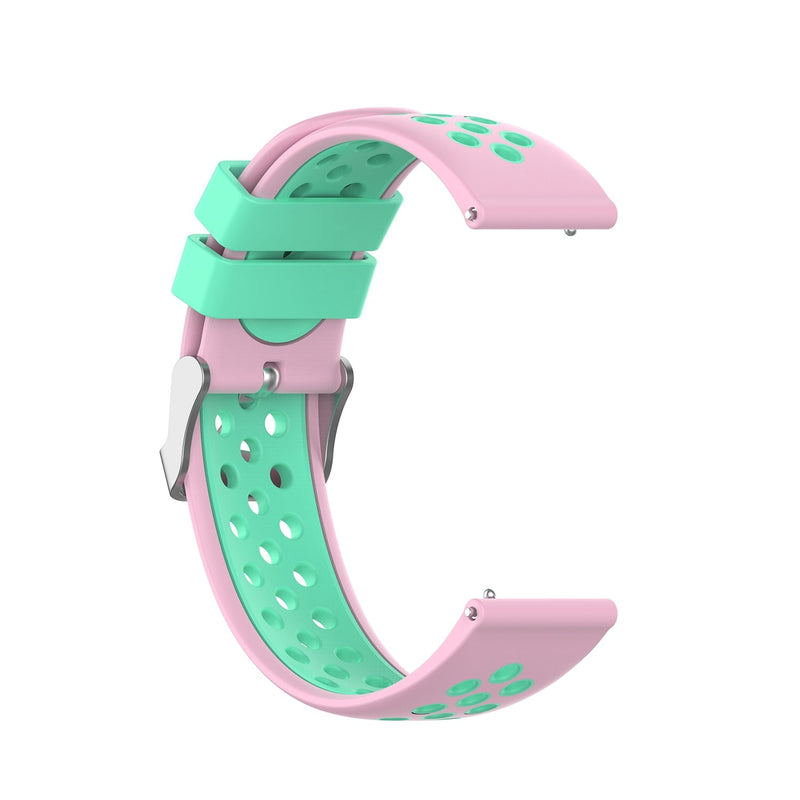 20mm Samsung Galaxy Watch Strap/Band | Pink/Mint Green Silicone Sports Strap/Band