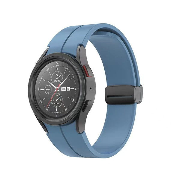 20mm Samsung Galaxy Watch Strap/Band | Premium Blue Plain Silicone Strap/Band (Black Connector)