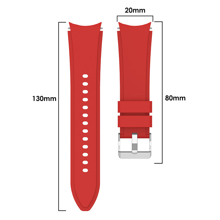 20mm Samsung Galaxy Watch Strap/Band | Red Plain Silicone Strap/Band