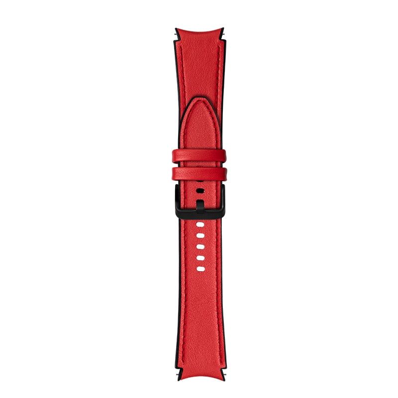 20mm Samsung Galaxy Watch Strap/Band | Red Premium Leather Strap/Band