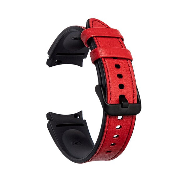 20mm Samsung Galaxy Watch Strap/Band | Red Premium Leather Strap/Band