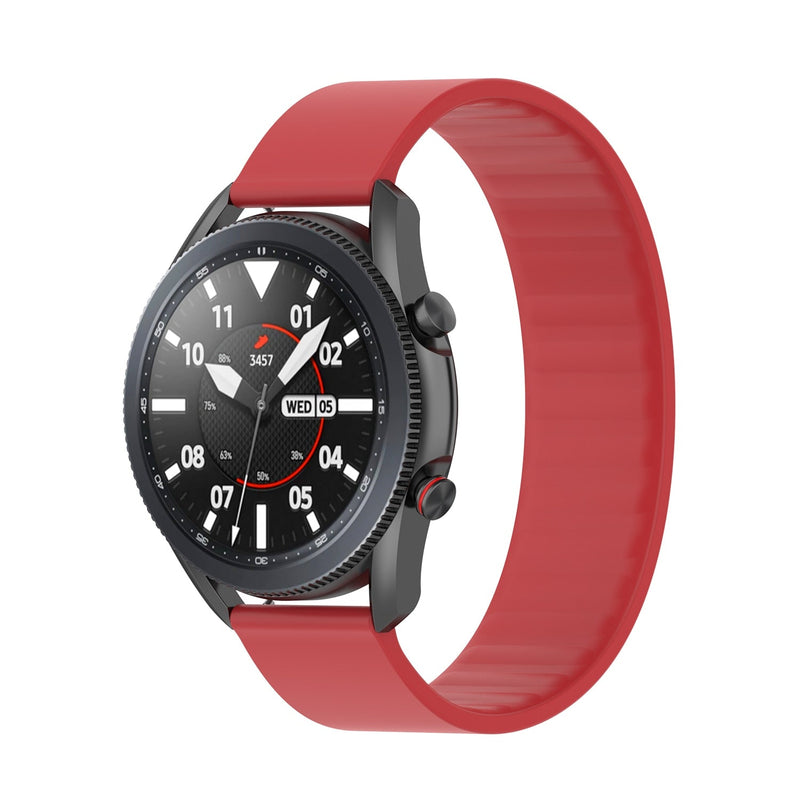 20mm Samsung Galaxy Watch Strap/Band | Red Silicone Solo Loop