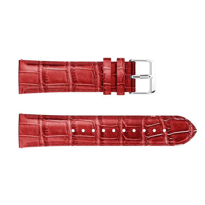 20mm Samsung Galaxy Watch Strap/Band | Red Smooth Leather Strap/Band
