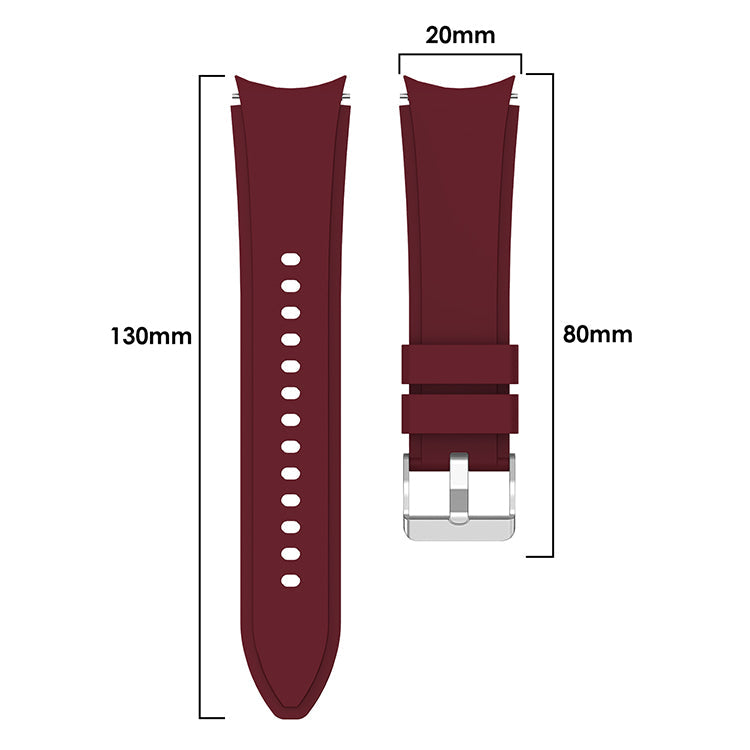 20mm Samsung Galaxy Watch Strap/Band | Red Wine Plain Silicone Strap/Band