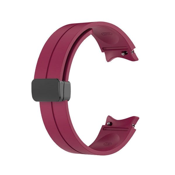 20mm Samsung Galaxy Watch Strap/Band | Red Wine Plain Silicone Strap/Band (Black Connector)