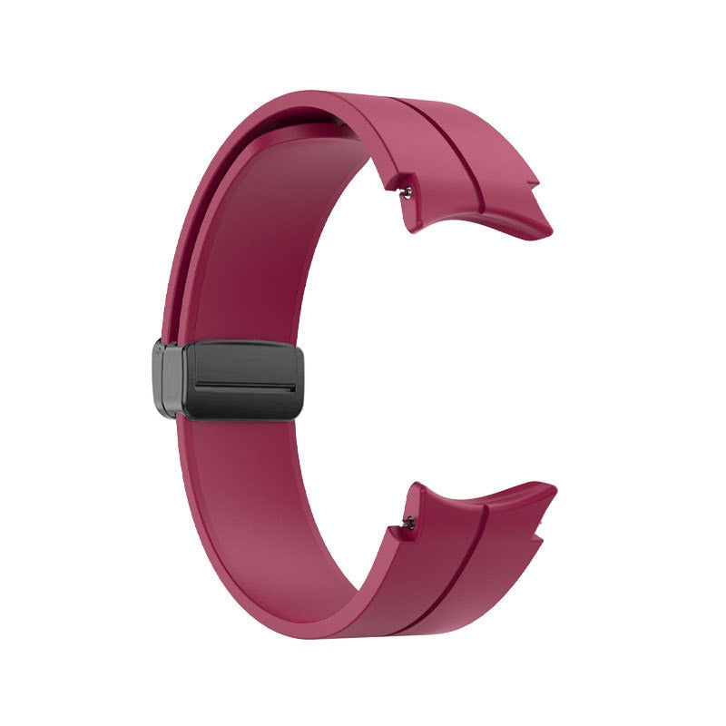 20mm Samsung Galaxy Watch Strap/Band | Red Wine Plain Silicone Strap/Band (Black Connector)