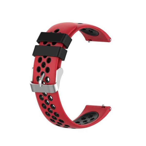 20mm Samsung Galaxy Watch Strap/Band | Red/Black Silicone Sports Strap/Band