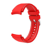 20mm Samsung Galaxy Watch Strap/Band | Red/White Silicone Stitched Strap/Band