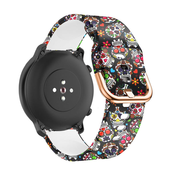 20mm Samsung Galaxy Watch Strap/Band | Skulls Patterned Silicone Strap/Band