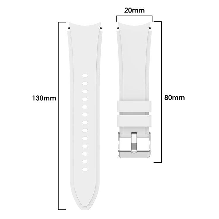 20mm Samsung Galaxy Watch Strap/Band | White Plain Silicone Strap/Band