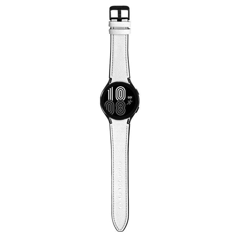 20mm Samsung Galaxy Watch Strap/Band | White Premium Leather Strap/Band