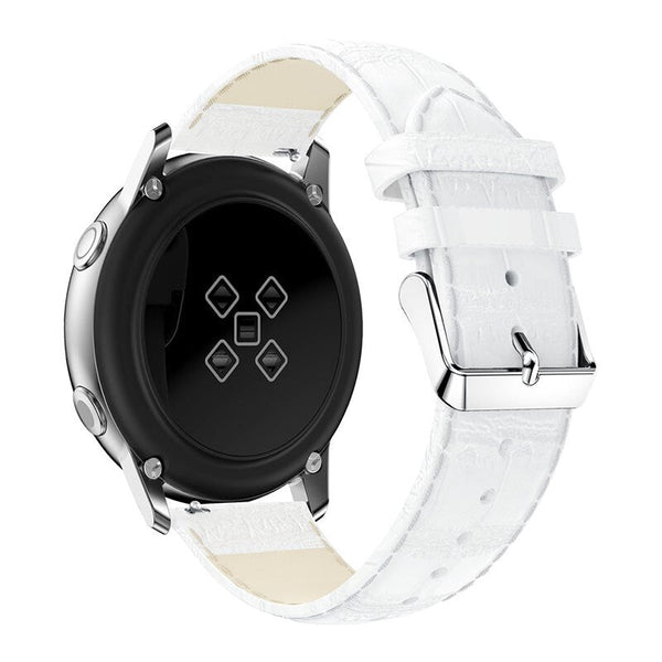 20mm Samsung Galaxy Watch Strap/Band | White Smooth Leather Strap/Band