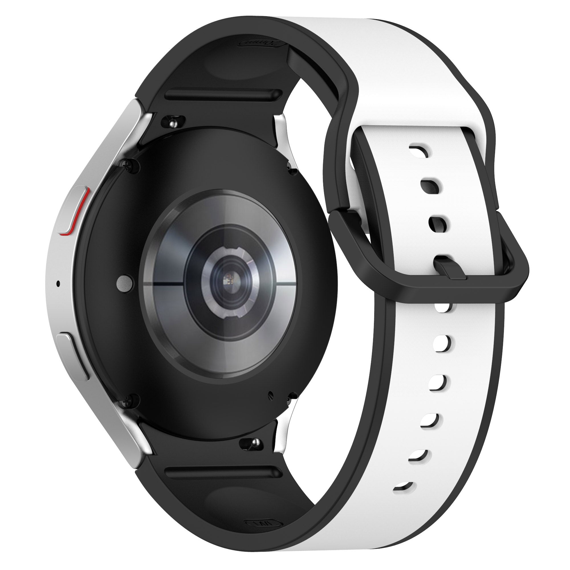 20mm Samsung Galaxy Watch Strap/Band White/Black Elite Silicone Stra