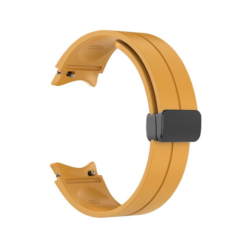 20mm Samsung Galaxy Watch Strap/Band | Yellow Plain Silicone Strap/Band (Black Connector)