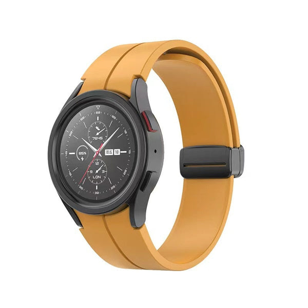 20mm Samsung Galaxy Watch Strap/Band | Yellow Plain Silicone Strap/Band (Black Connector)