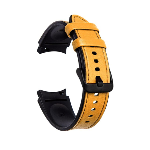 20mm Samsung Galaxy Watch Strap/Band | Yellow Premium Leather Strap/Band