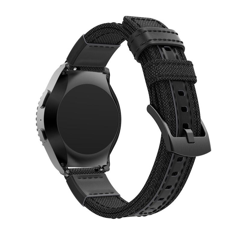 22mm Samsung Galaxy Watch Strap/Band | Black Canvas Adventurer® Strap/Band