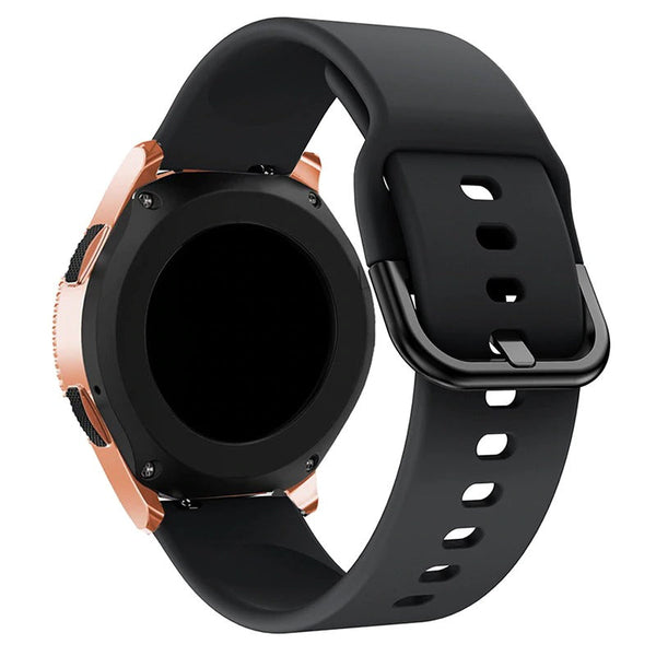 22mm Samsung Galaxy Watch Strap/Band | Black Silicone Strap/Band