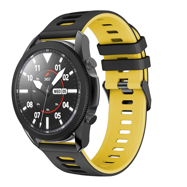 22mm Samsung Galaxy Watch Strap/Band | Black/Yellow Sports Strap/Band