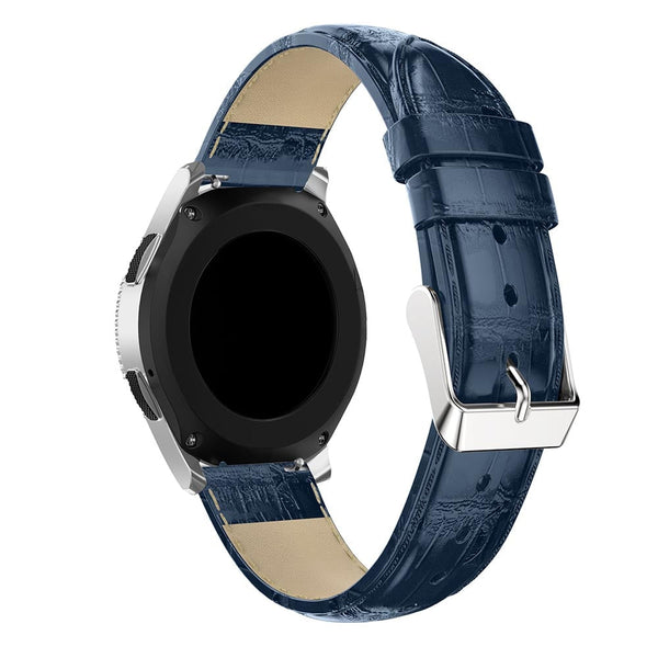 22mm Samsung Galaxy Watch Strap/Band | Blue Smooth Leather Strap/Band