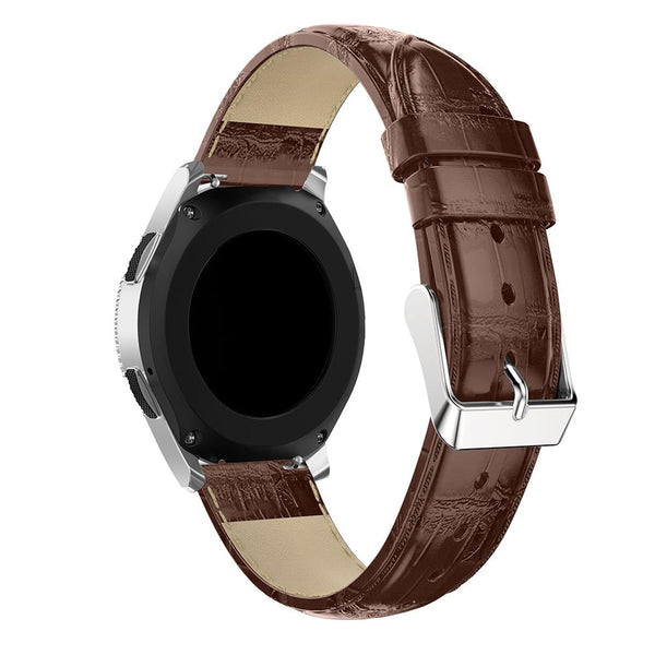 22mm Samsung Galaxy Watch Strap/Band | Brown Smooth Leather Strap/Band