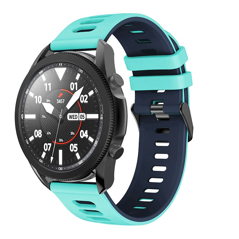 22mm Samsung Galaxy Watch Strap/Band | Mint Green/Blue Sports Strap/Band