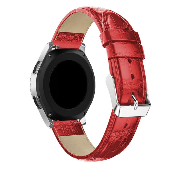 22mm Samsung Galaxy Watch Strap/Band | Red Smooth Leather Strap/Band