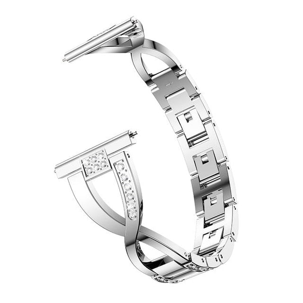 22mm Samsung Galaxy Watch Strap/Band | Silver Glamorous Steel Strap/Band