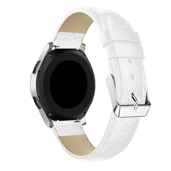 22mm Samsung Galaxy Watch Strap/Band | White Smooth Leather Strap/Band