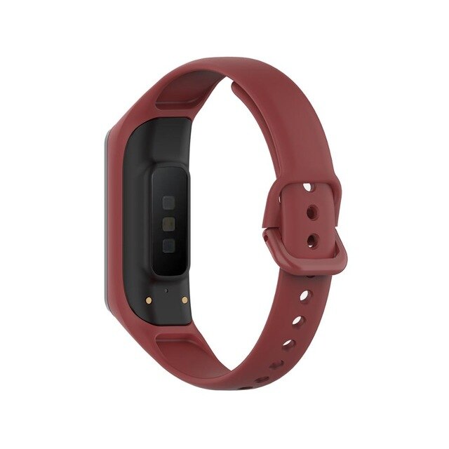 For Galaxy Fit 2 (SM-R220) | Red Wine Plain Silicone Strap