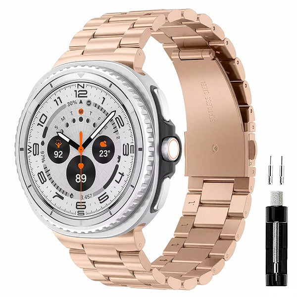 Rose Gold Metal Samsung Galaxy Watch 8 Strap | For 40mm/42mm/46mm Models