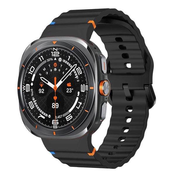 Black Silicone Samsung Galaxy Watch 8 Strap | For 40mm/42mm/46mm Models