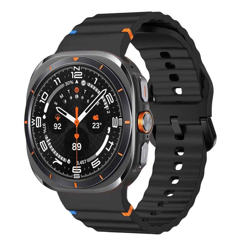 Black Silicone Samsung Galaxy Watch 8 Strap | For 40mm/42mm/46mm Models