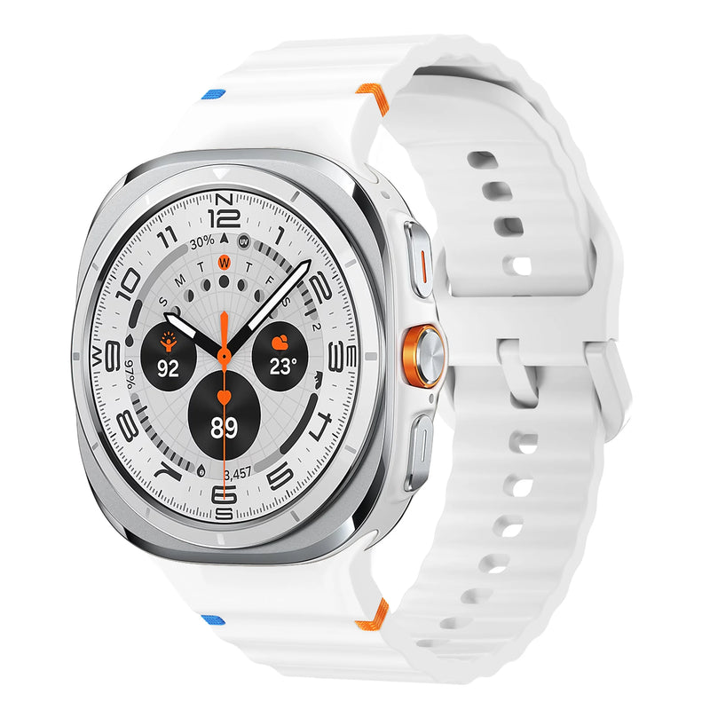 White Silicone Samsung Galaxy Watch 8 Strap | For 40mm/42mm/46mm Models