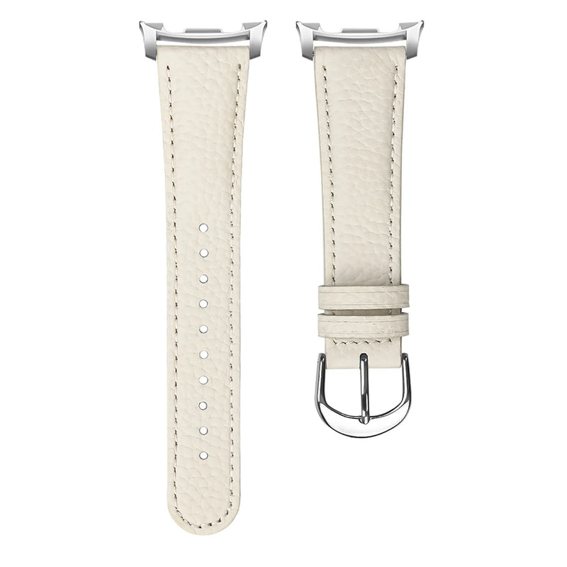 White Leather Samsung Galaxy Watch 8 Strap | For 40mm/42mm/46mm Models
