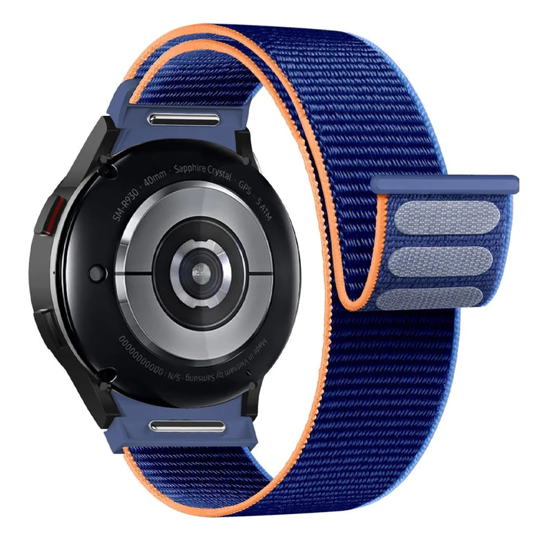 20mm Samsung Galaxy Watch Strap/Band Blue/Orange Nylon Watch