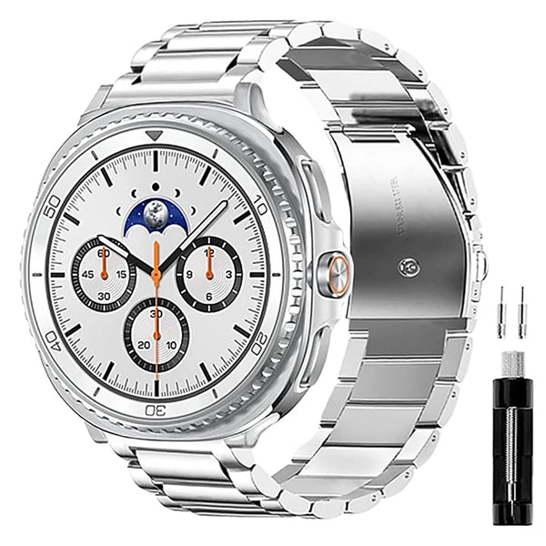 Silver Metal Samsung Galaxy Watch 8 Strap | For 40mm/42mm/46mm Models