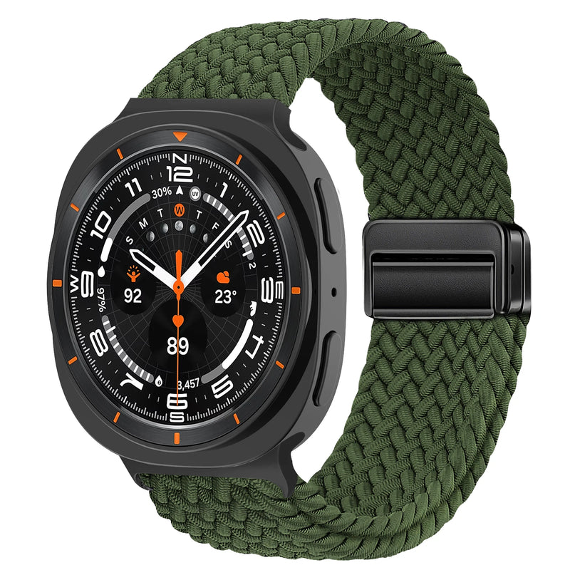 Army Green Samsung Galaxy Watch 8 Braided Solo Loop | For 40mm/42mm/46mm Models