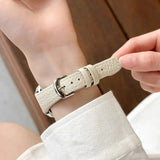 White Leather Samsung Galaxy Watch 8 Strap | For 40mm/42mm/46mm Models