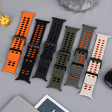 White/Black Ocean Silicone Samsung Galaxy Watch 8/Watch 9 Strap | For 40mm/42mm/46mm Models