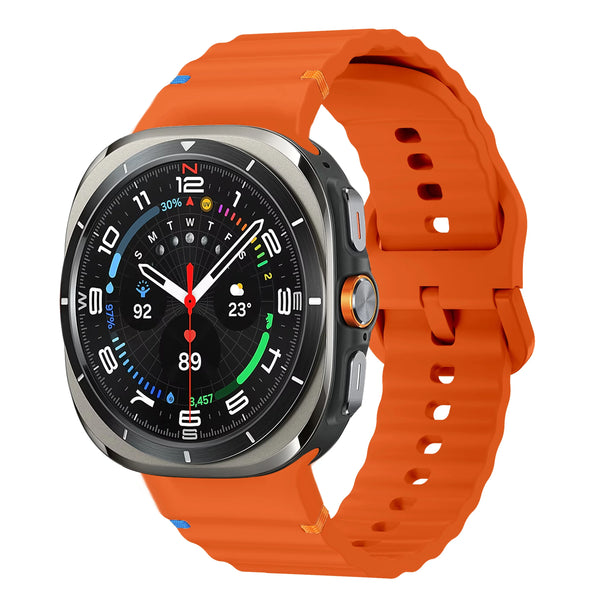 Orange Silicone Samsung Galaxy Watch 8 Strap | For 40mm/42mm/46mm Models