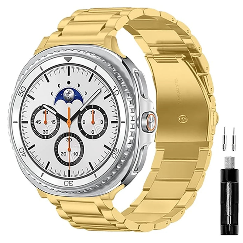 Gold Metal Samsung Galaxy Watch 8 Strap | For 40mm/42mm/46mm Models